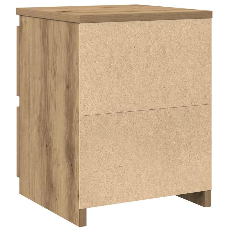 Lot de 2 tables de chevet avec deux tiroirs 30 x 30 x 40 cm en bois d'ingénierie couleur chêne DEC035053