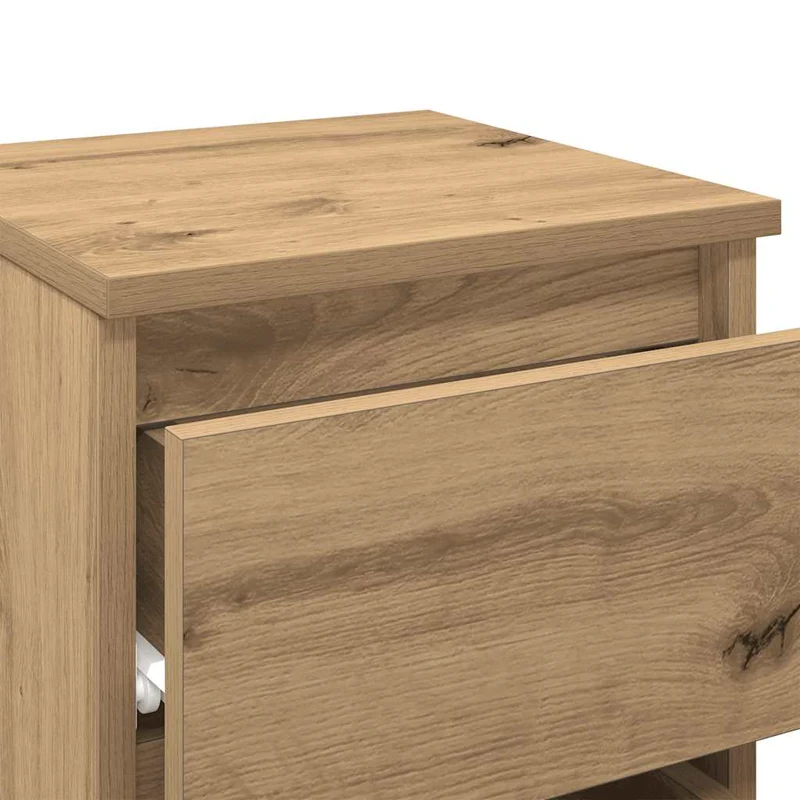 Lot de 2 tables de chevet avec deux tiroirs 30 x 30 x 40 cm en bois d'ingénierie couleur chêne DEC035053
