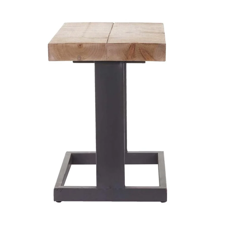 Tabouret en bois de sapin design industriel rustique solide certifié FSC 48x36x32cm 04_0005305