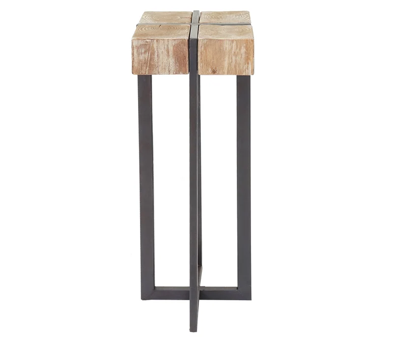 Table à plantes support à fleurs colonne en bois de sapin massif rustique certifié FSC 100x32x32cm 04_0005056