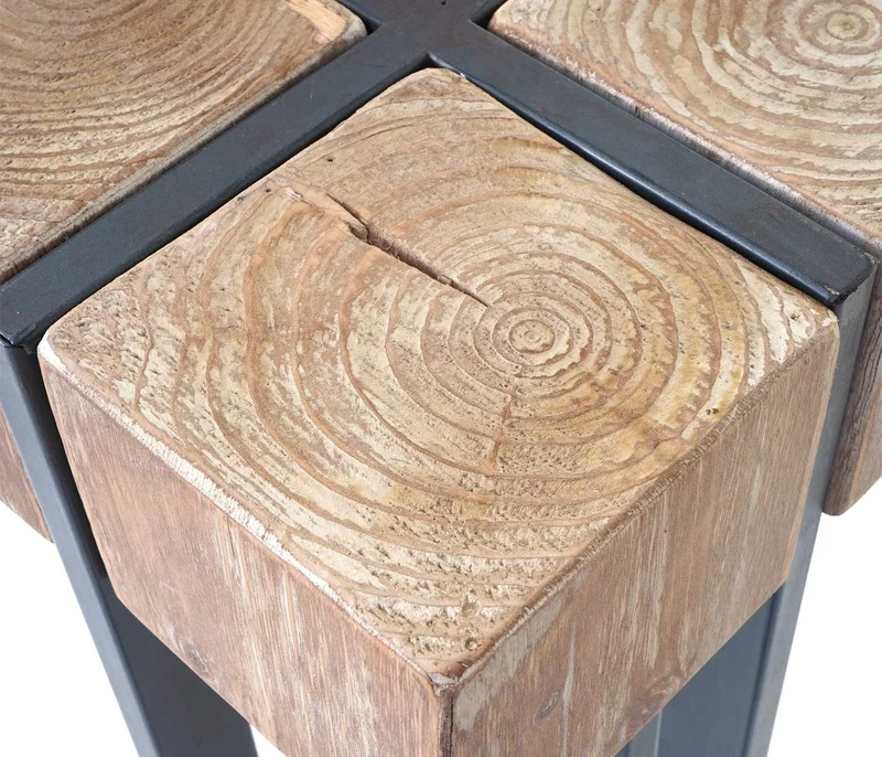Table à plantes support à fleurs colonne en bois de sapin massif rustique certifié FSC 100x32x32cm 04_0005056