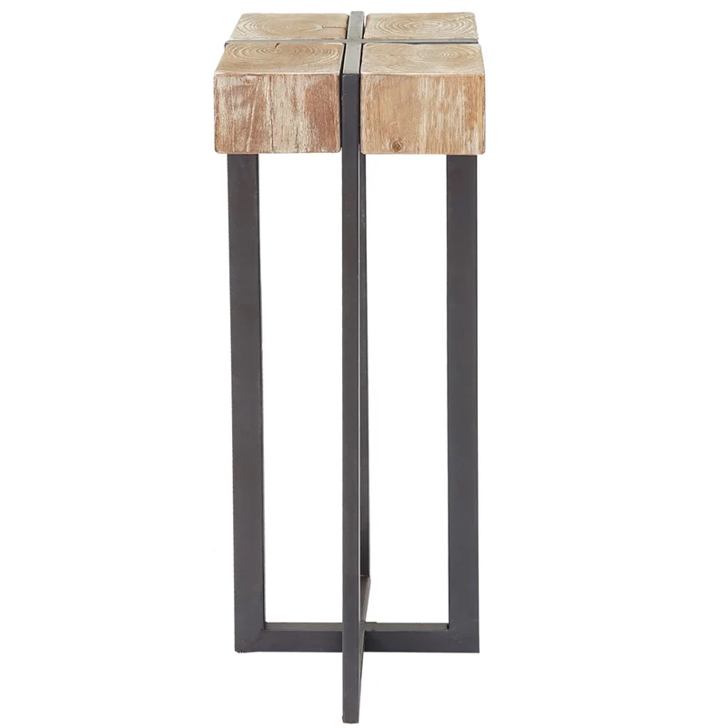 Table à plantes support à fleurs colonne en bois de sapin massif rustique certifié FSC 100x32x32cm 04_0005056