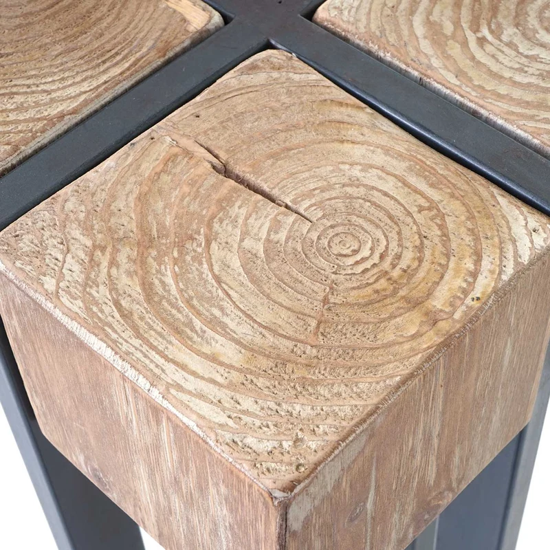 Table à plantes support à fleurs colonne en bois de sapin massif rustique certifié FSC 100x32x32cm 04_0005056