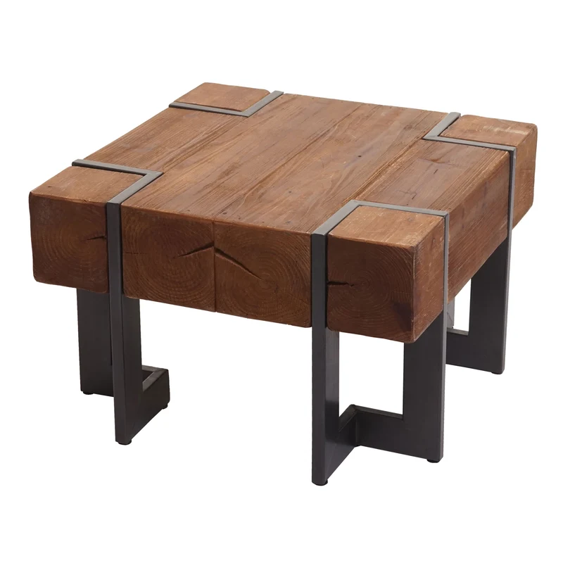 Table basse hwc-a15 table de salon en bois de sapin rustique massif certifié mvg marron 60 x 60 cm 04_0008417