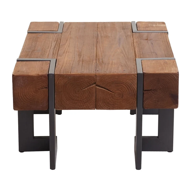 Table basse hwc-a15 table de salon en bois de sapin rustique massif certifié mvg marron 60 x 60 cm 04_0008417