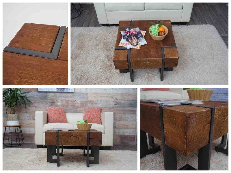 Table basse hwc-a15 table de salon en bois de sapin rustique massif certifié mvg marron 60 x 60 cm 04_0008417