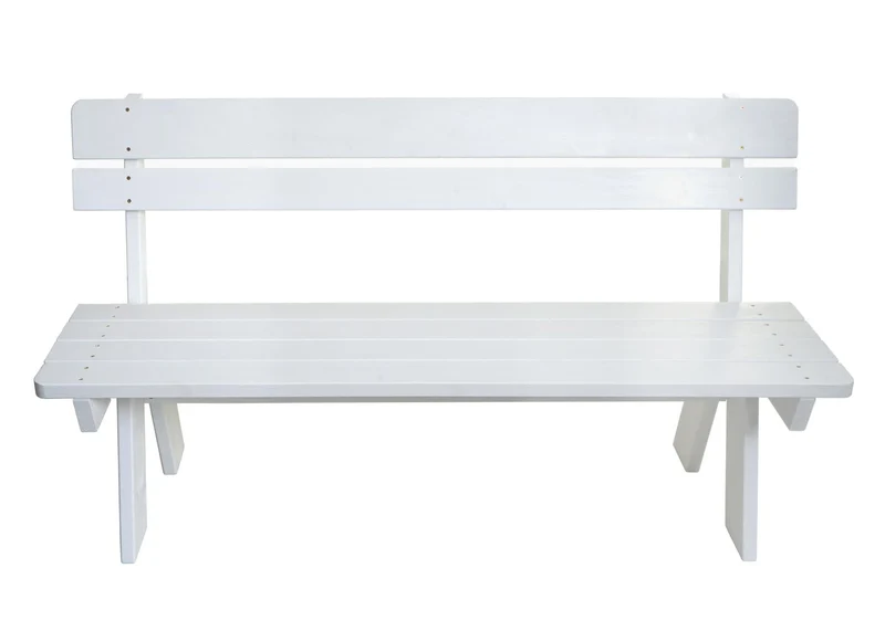 Banc de jardin hwc-l66 banc en bois banc de parc qualité gastronomique bois massif 148 cm blanc 04_0005834