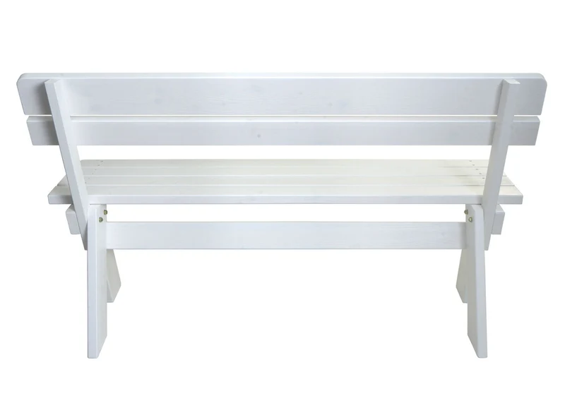 Banc de jardin hwc-l66 banc en bois banc de parc qualité gastronomique bois massif 148 cm blanc 04_0005834
