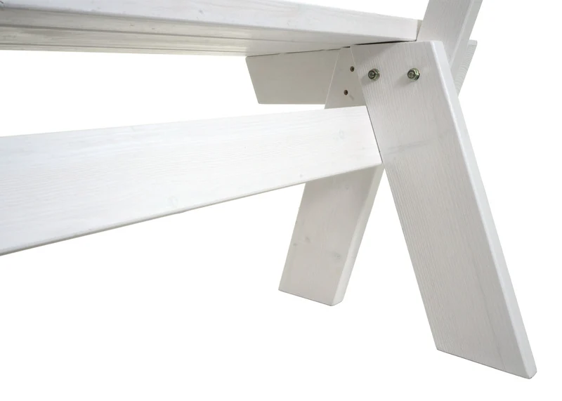 Banc de jardin hwc-l66 banc en bois banc de parc qualité gastronomique bois massif 148 cm blanc 04_0005834