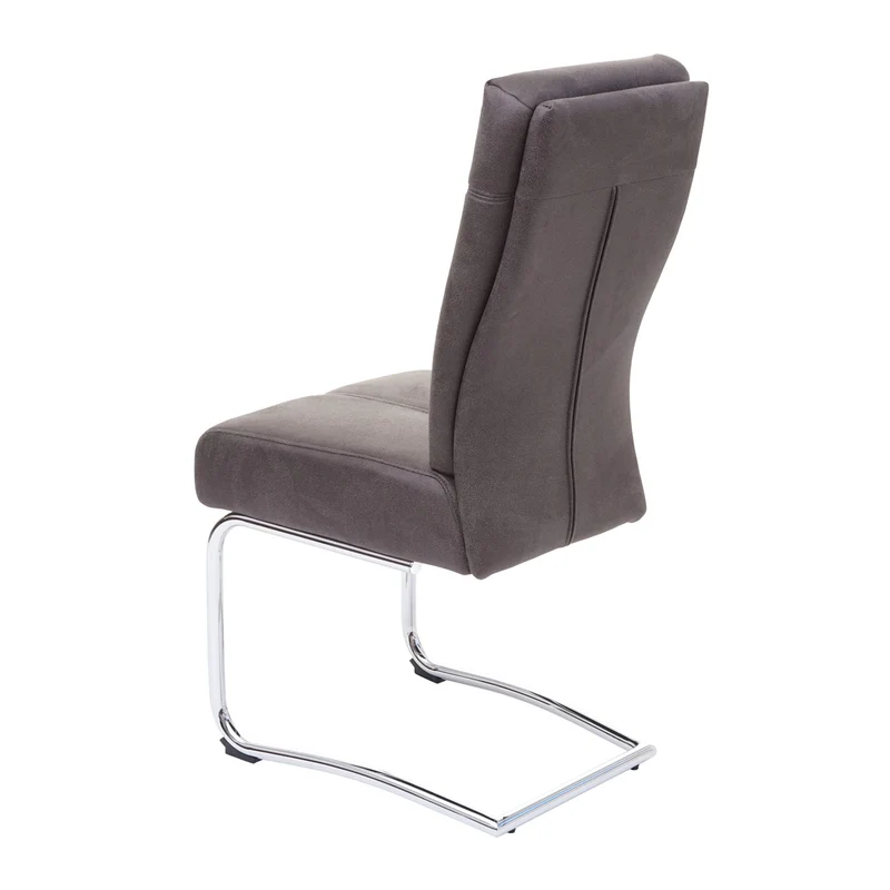 Lot de 2 chaises de salle à manger confortable et moderne en textile aspect daim marron 04_0000405