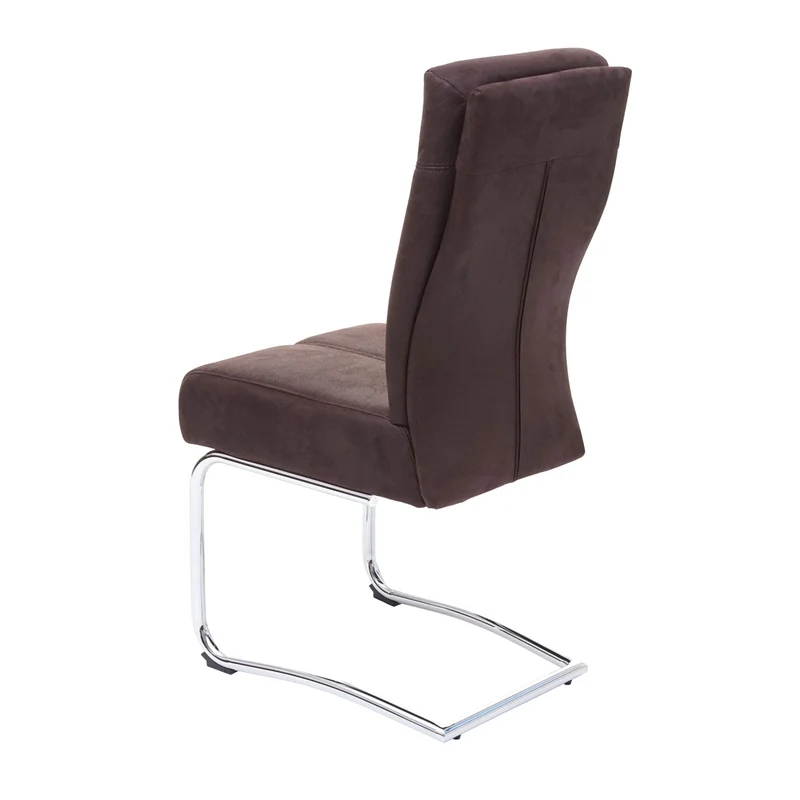 Lot de 2 chaises de salle à manger confortable et moderne en textile aspect daim marron 04_0000405
