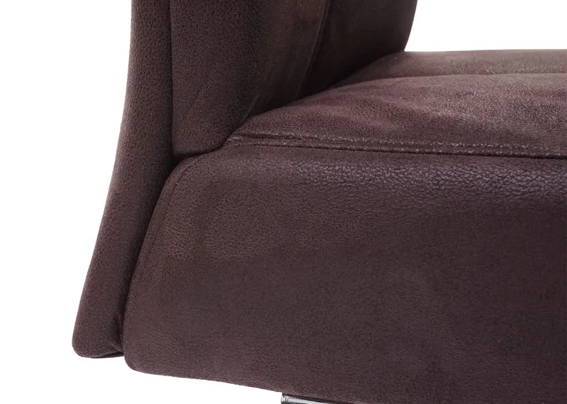 Lot de 2 chaises de salle à manger confortable et moderne en textile aspect daim marron 04_0000405