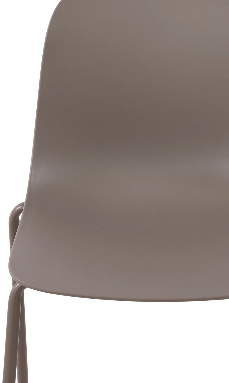 Chaise de jardin x1 en plastique taupe et cadre robuste à quatre pieds en acier 10_0007610