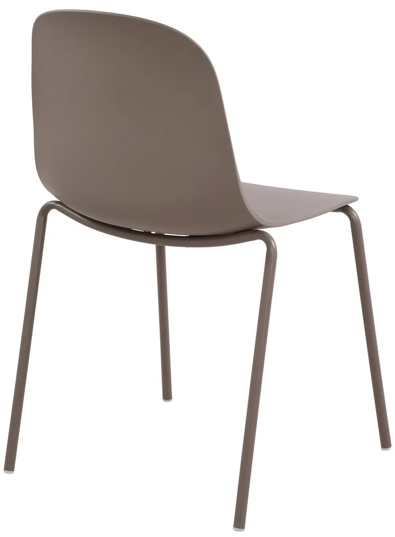 Chaise de jardin x1 en plastique taupe et cadre robuste à quatre pieds en acier 10_0007610