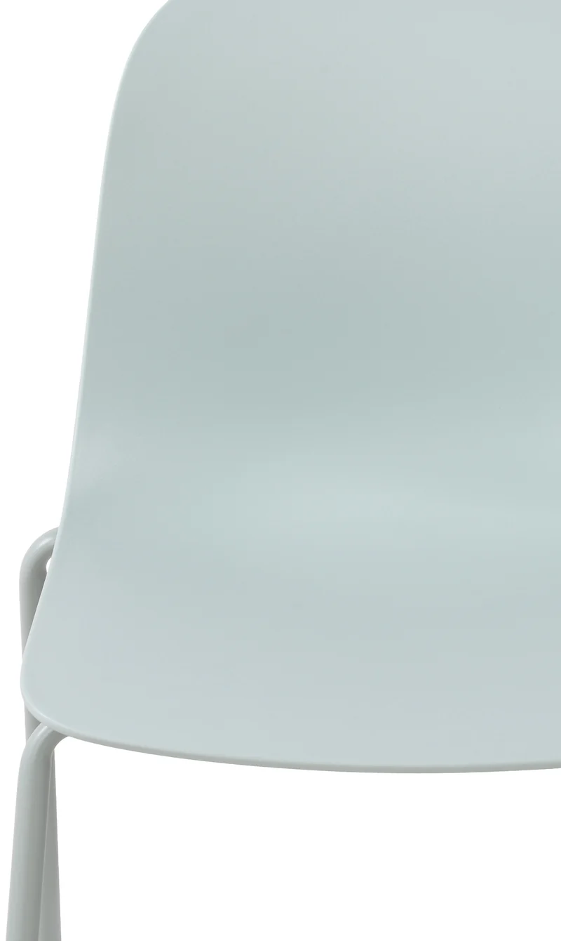 Lot de 2 chaises de jardin en plastique turquoise et cadre robuste à quatre pieds en acier 10_0007328