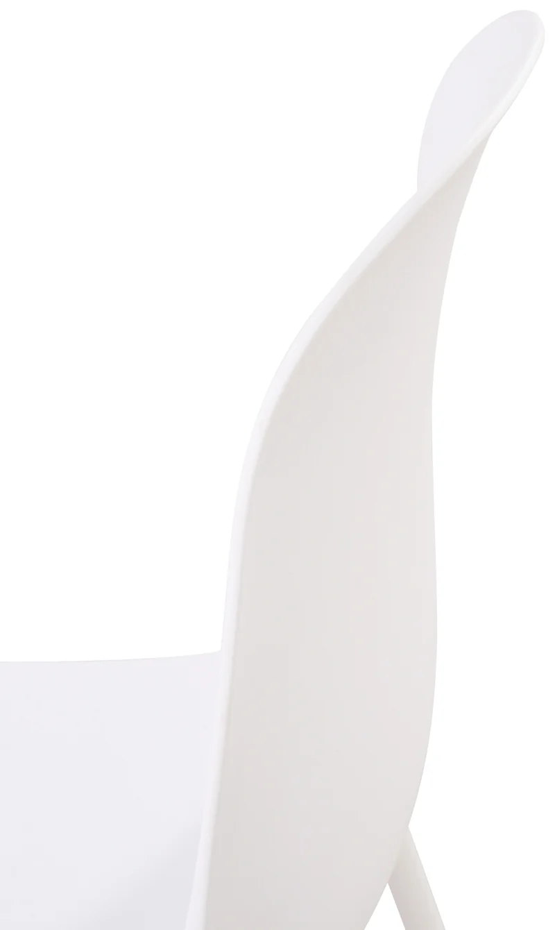 Chaise de jardin x1 en plastique blanc et cadre robuste à quatre pieds en acier 10_0007290