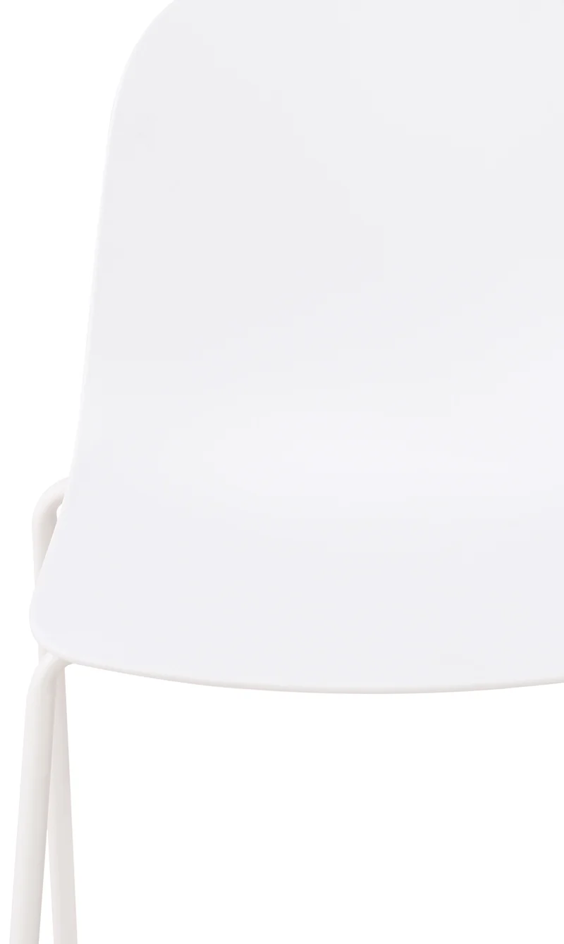 Chaise de jardin x1 en plastique blanc et cadre robuste à quatre pieds en acier 10_0007290