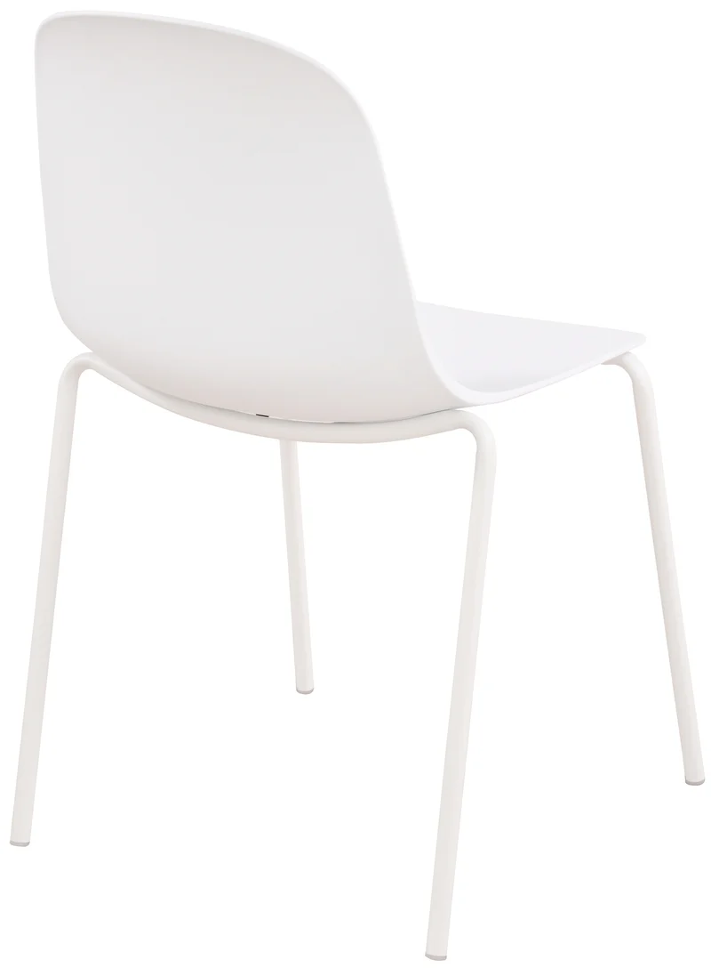 Chaise de jardin x1 en plastique blanc et cadre robuste à quatre pieds en acier 10_0007290