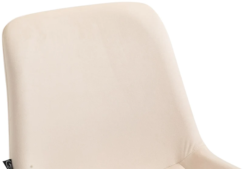 Lot de 4 chaises de salle à manger design moderne et confortable en velours crème et métal noir mat 10_0007332
