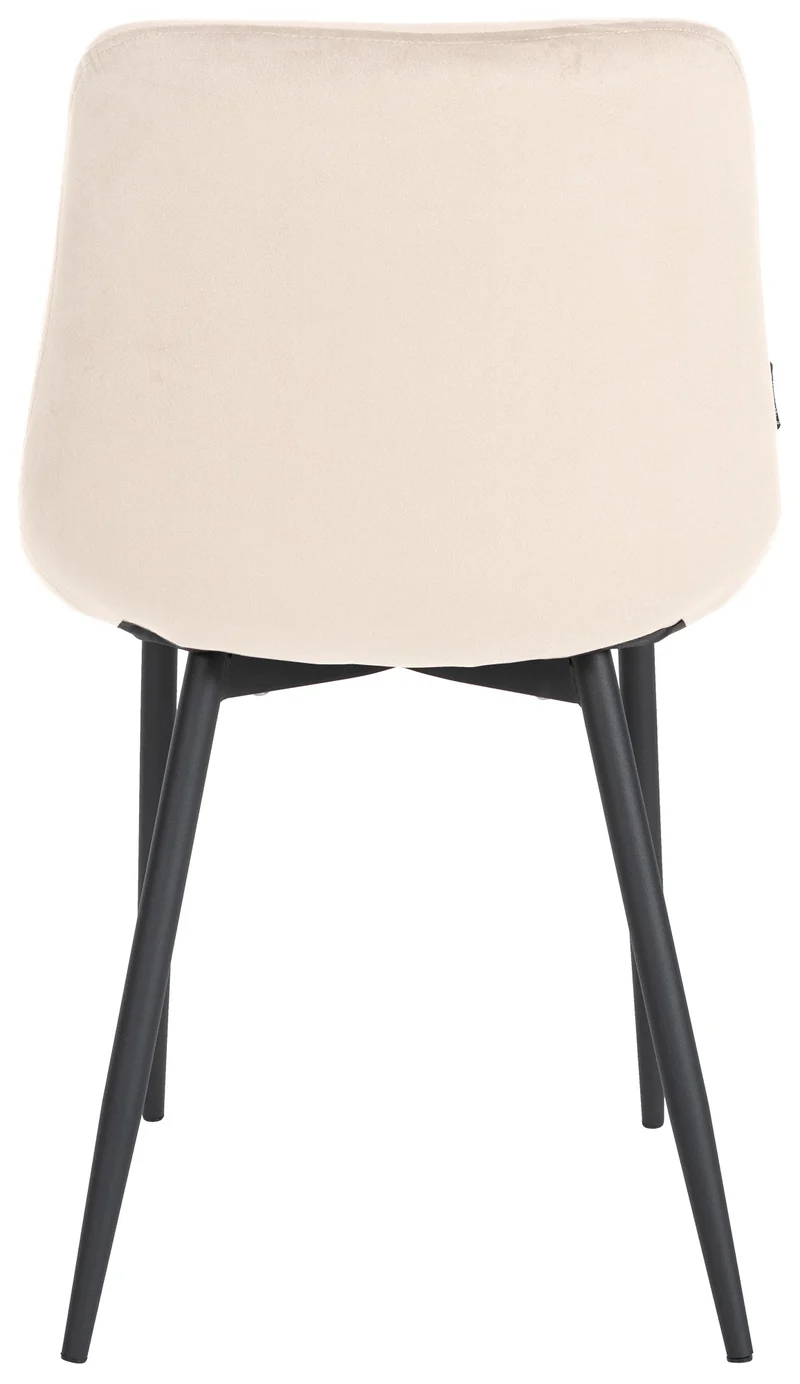 Chaise de salle à manger x1 design moderne et confortable en velours crème et métal noir mat 10_0007233