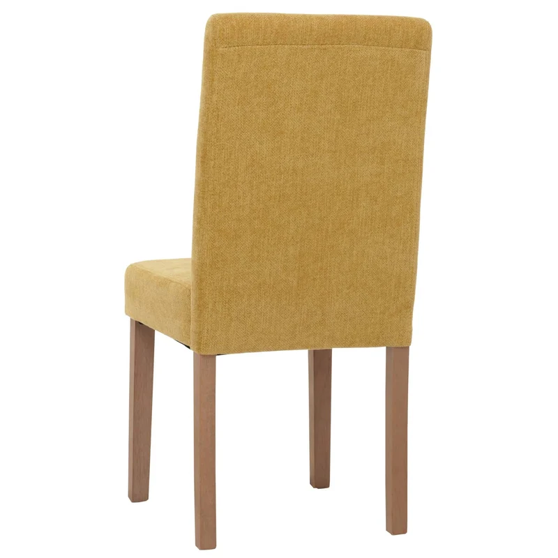 Lot de 4 chaises de salle à manger dossier haut en tissu bouclé jaune pieds clair 04_0007518