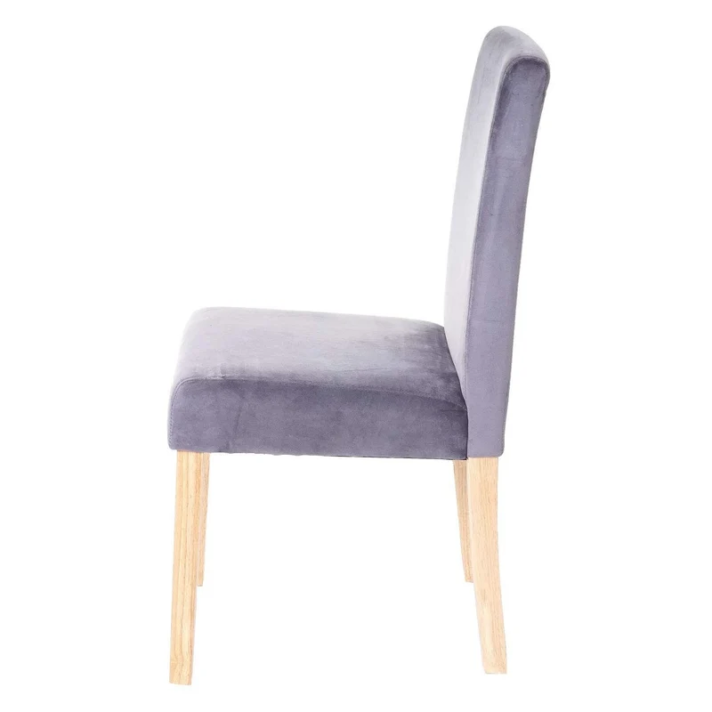 Lot de 6 chaises de salle à manger / cuisine en tissu velours gris CDS04610