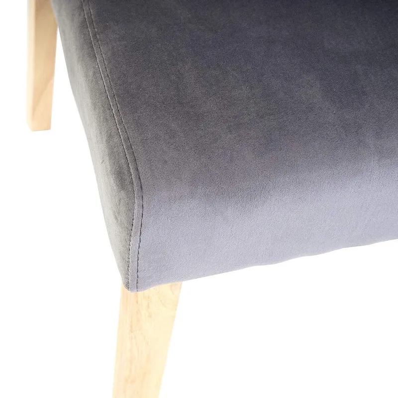 Lot de 6 chaises de salle à manger / cuisine en tissu velours gris CDS04610