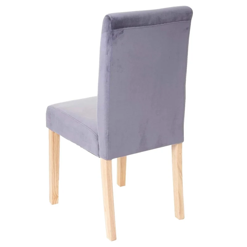 Lot de 4 chaises de salle à manger / cuisine en tissu velours gris CDS04510