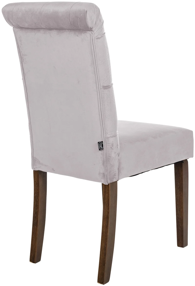 Lot de 2 chaises de salle à manger élégance capitonnée et confort en velours taupe cadre en bois marron foncé 10_0007442