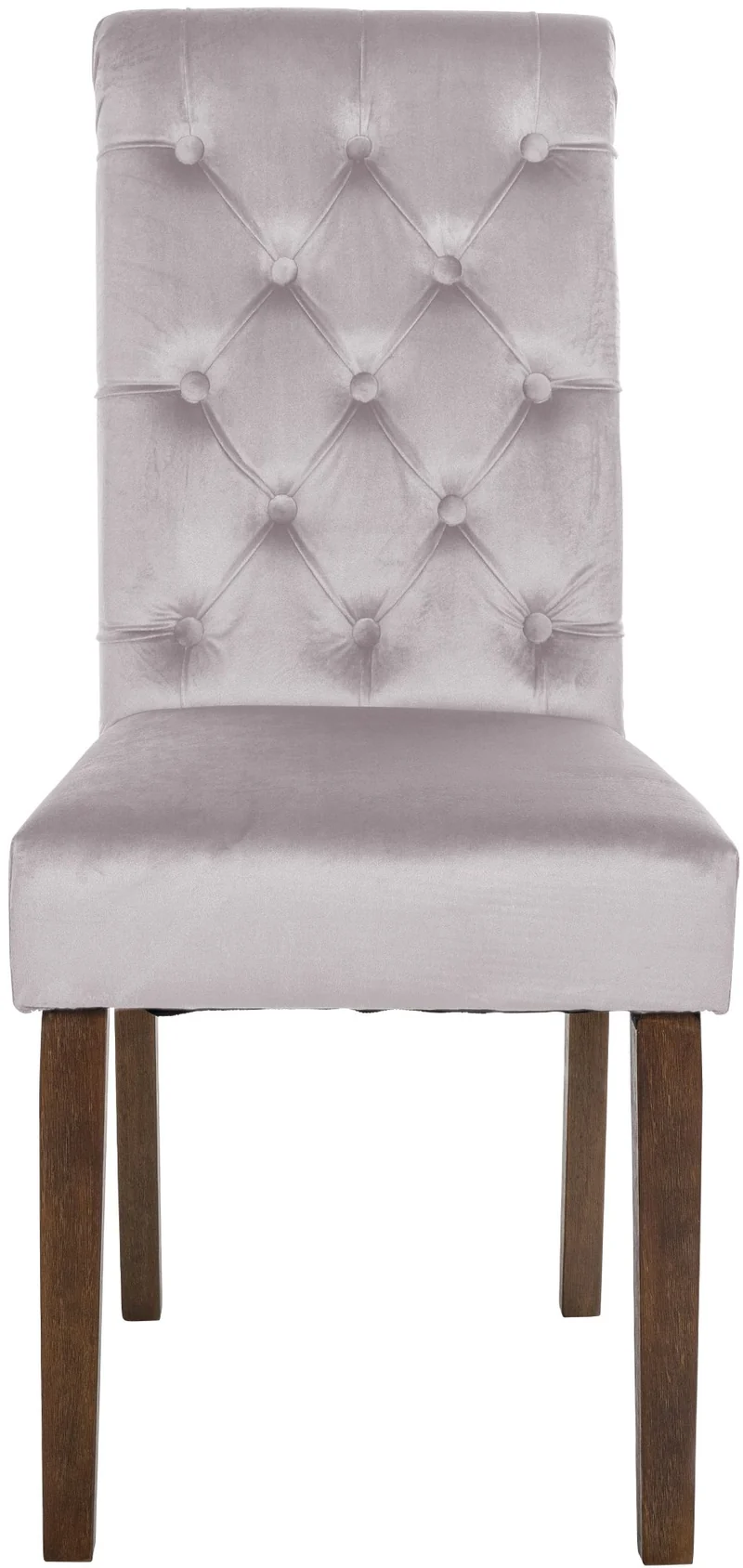 Lot de 2 chaises de salle à manger élégance capitonnée et confort en velours taupe cadre en bois marron foncé 10_0007442