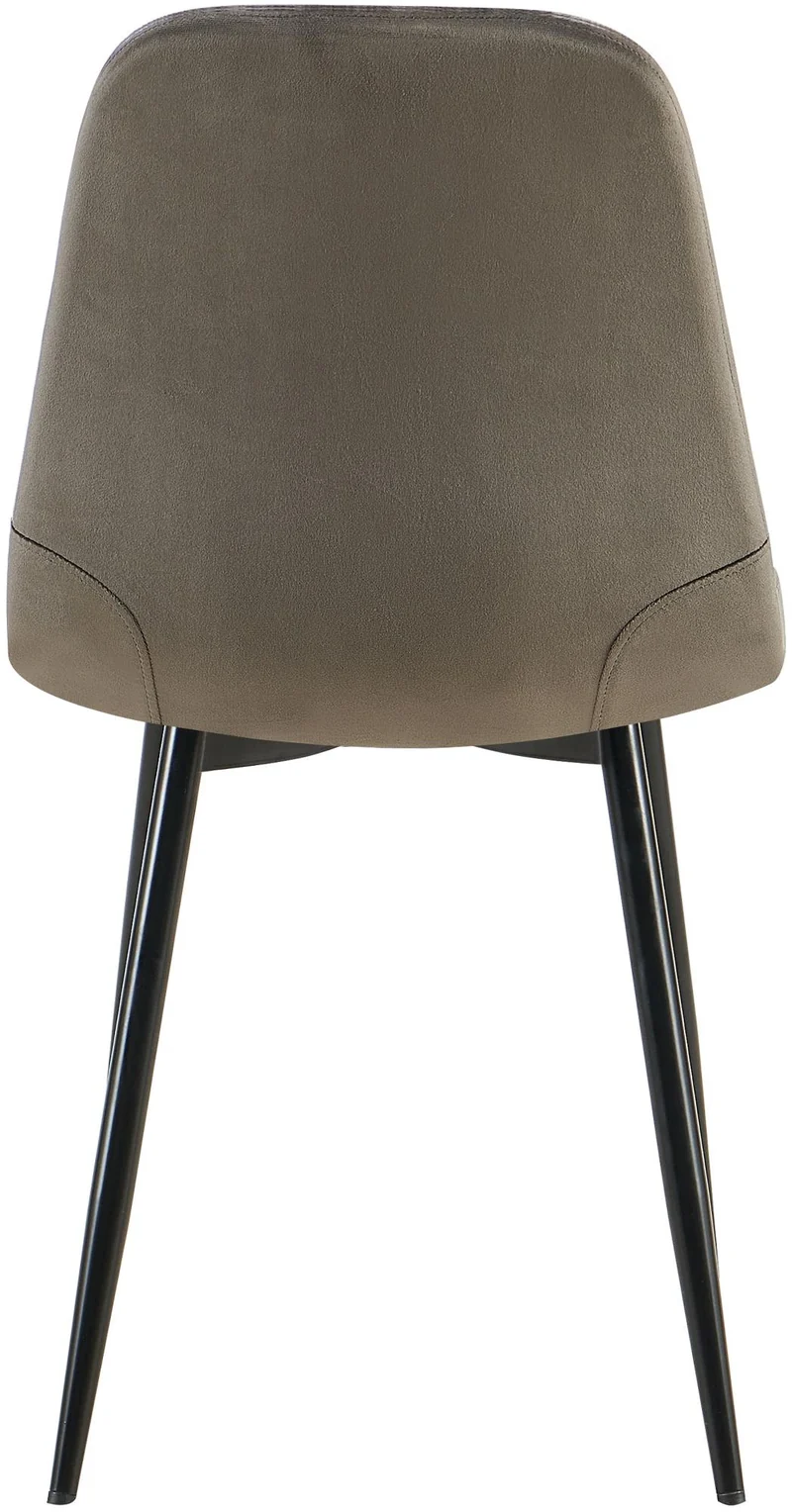Set de 4 chaises de salle à manger coutures décoratives verticales assise en velours anthracite pieds en métal noir 10_0007816