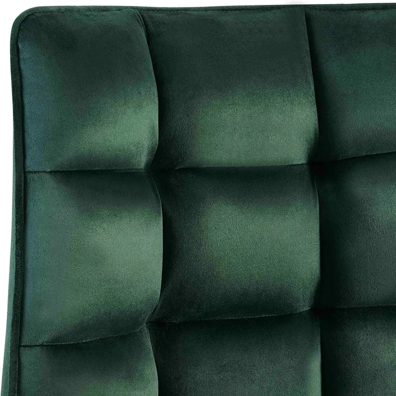Lot de 2 chaises de salle à manger en velours vert généreusement rembourrée piètement en métal noir 10_0007747