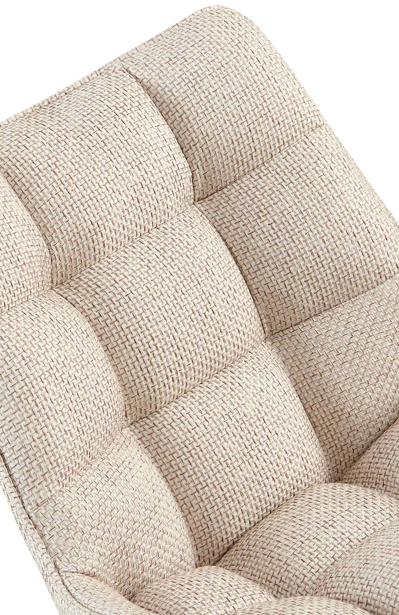 Lot de 2 chaises de salle à manger en tissu crème généreusement rembourrée piètement en métal noir 10_0007677