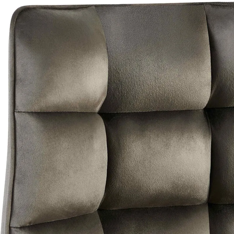 Lot de 2 chaises de salle à manger en velours anthracite généreusement rembourrée piètement en métal noir 10_0007612