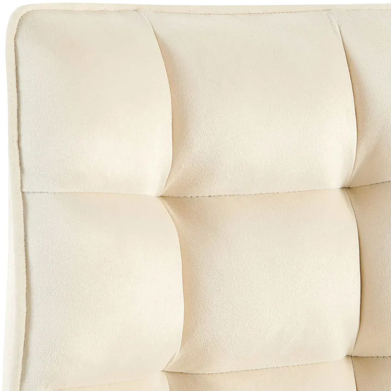 Lot de 2 chaises de salle à manger en velours crème généreusement rembourrée piètement en métal noir 10_0007567