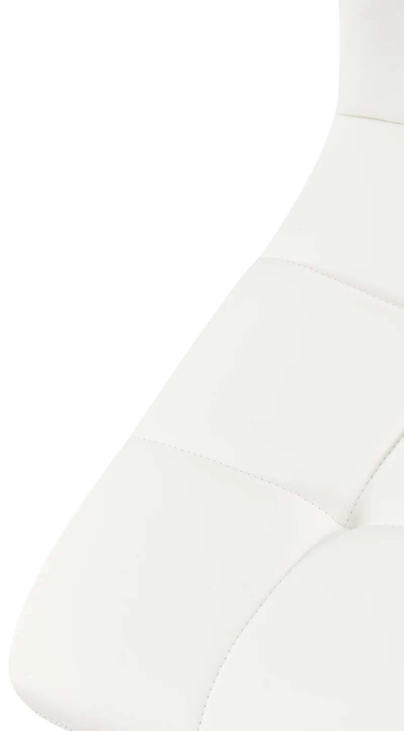 Lot de 4 chaises de salle à manger coutures forme carrées en PVC blanc pieds en métal noir 10_0007652