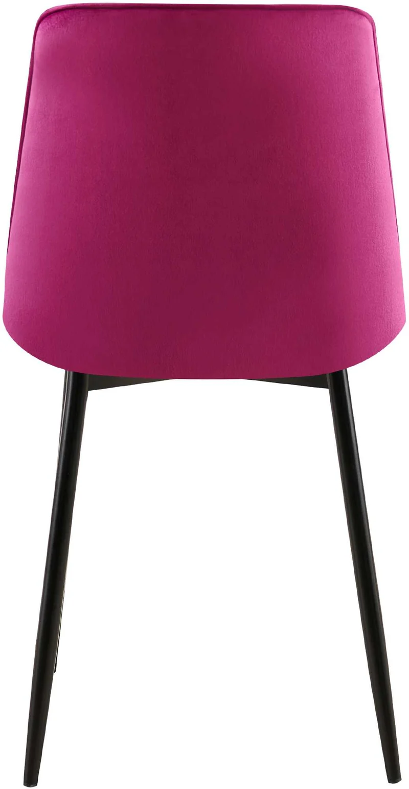 Lot de 2 chaises de salle à manger coutures décoratives carrées en velours violet cadre métal noir 10_0007746