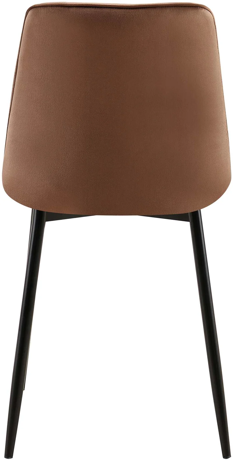 Lot de 2 chaises de salle à manger coutures décoratives carrées en velours marron cadre métal noir 10_0007644