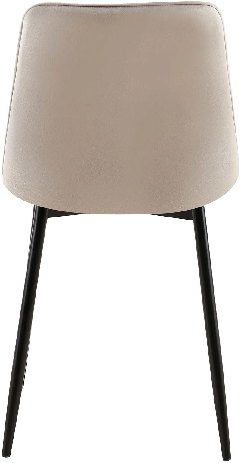 Lot de 2 chaises de salle à manger coutures décoratives carrées en velours gris cadre métal noir 10_0007478