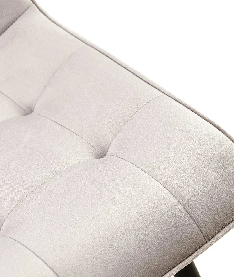 Lot de 2 chaises de salle à manger coutures décoratives carrées en velours gris cadre métal noir 10_0007478