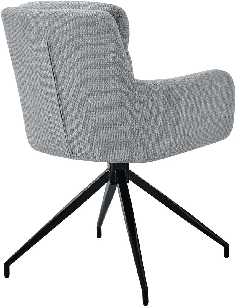 Lot de 2 chaises de salle à manger avec accoudoirs assise fonction pivotante en tissu gris clair 10_0007826