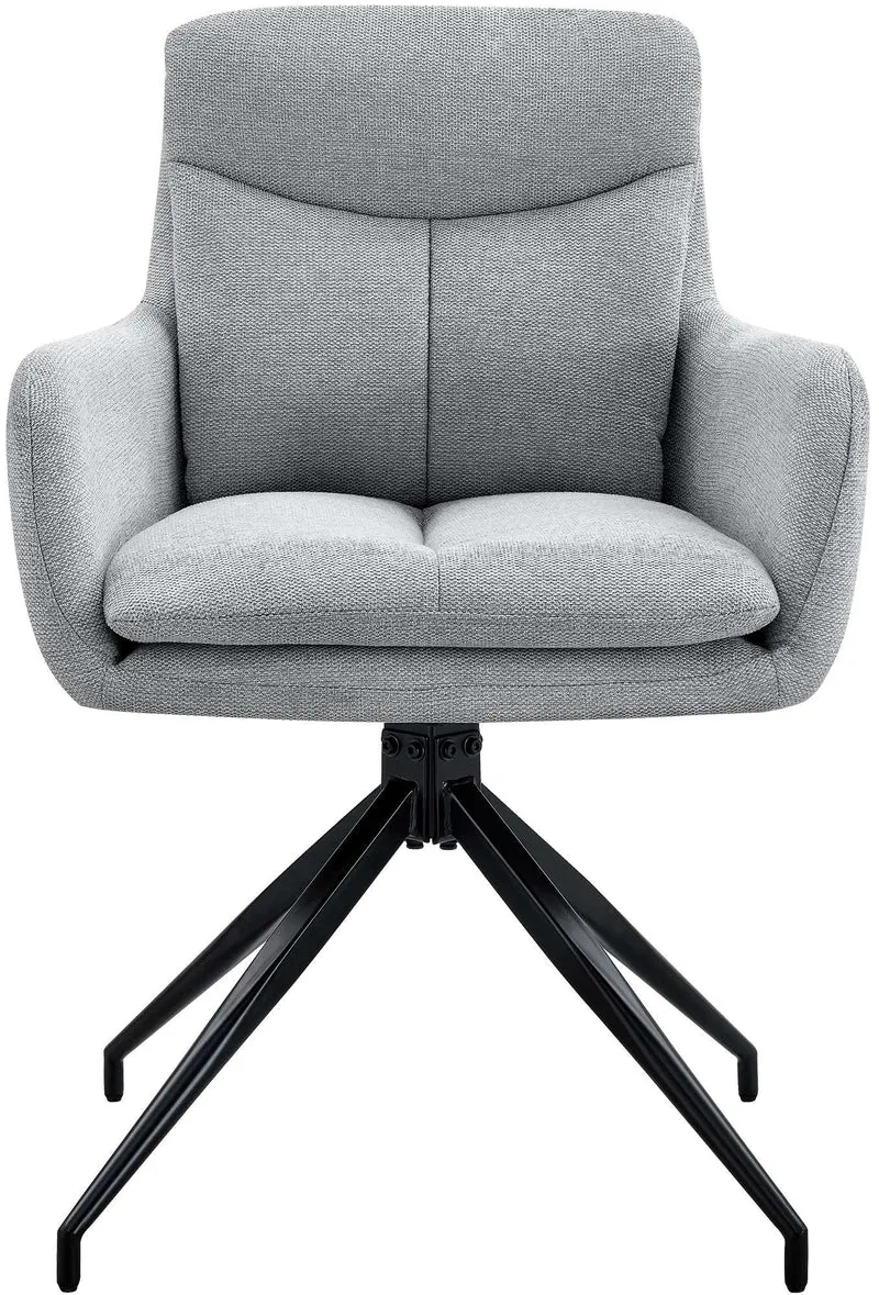 Lot de 2 chaises de salle à manger avec accoudoirs assise fonction pivotante en tissu gris clair 10_0007826