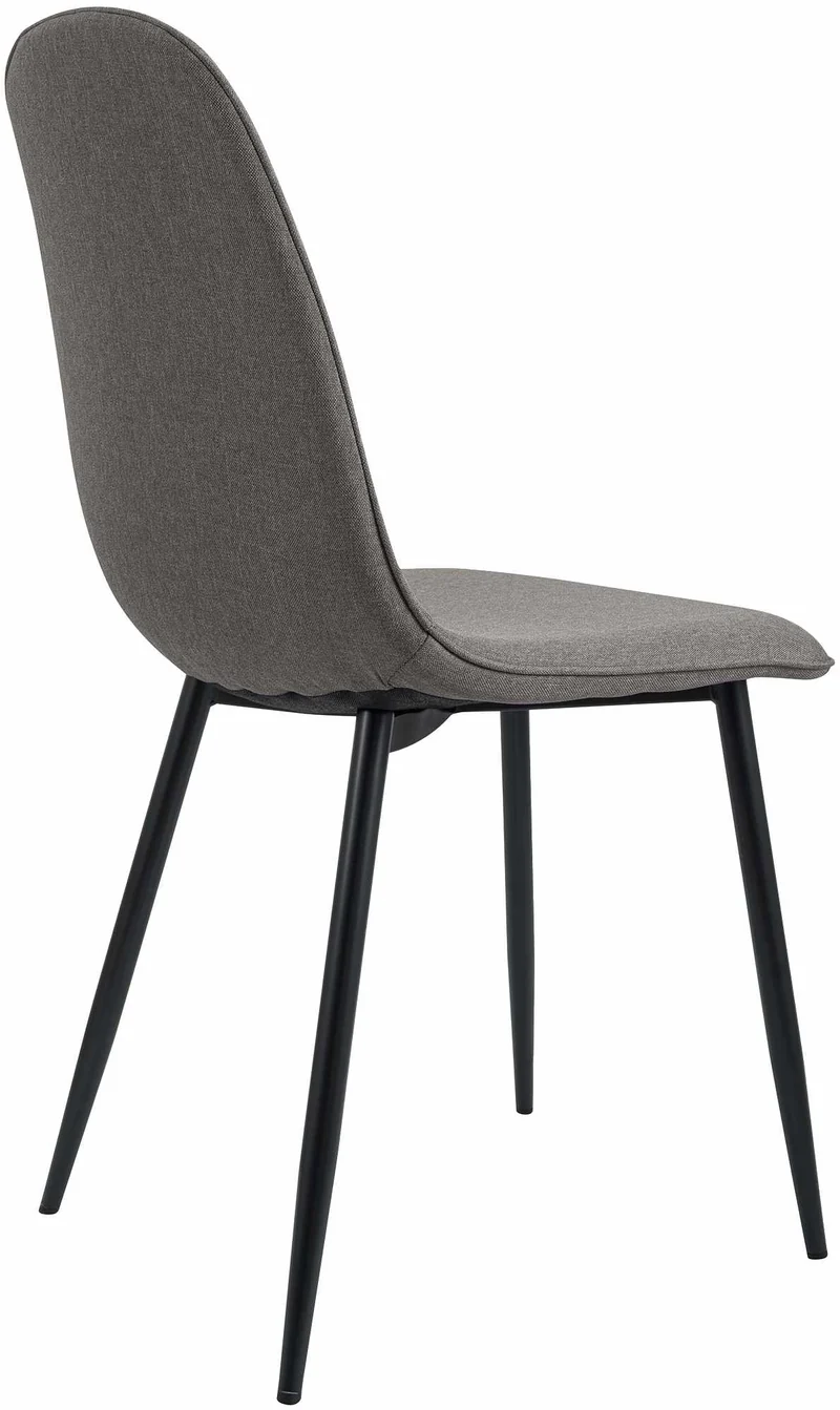 Chaise de salle à manger x1 élégante et minimaliste en tissu gris clair cadre en métal noir 10_0007640