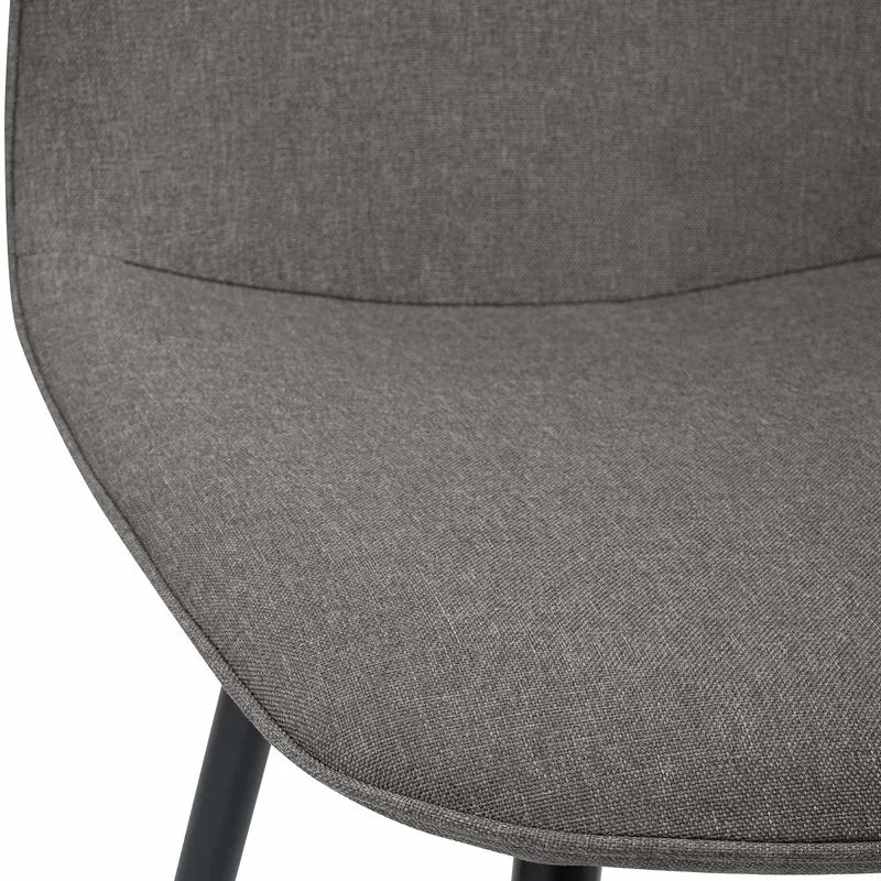 Chaise de salle à manger x1 élégante et minimaliste en tissu gris clair cadre en métal noir 10_0007640