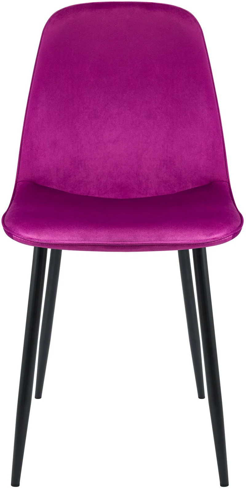 Lot de 2 chaises de salle à manger élégantes et minimalistes en velours violet cadre en métal noir 10_0007544