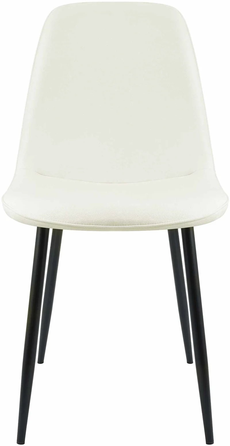 Lot de 2 chaises de salle à manger élégantes et minimalistes en tissu crème cadre en métal noir 10_0007529