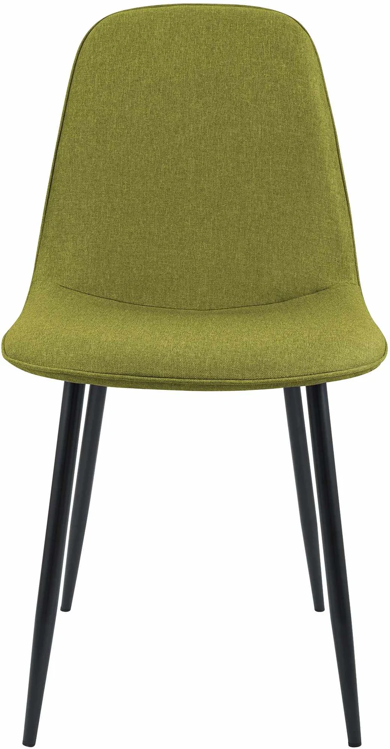 Lot de 2 chaises de salle à manger élégantes et minimalistes en tissu vert cadre en métal noir 10_0007522