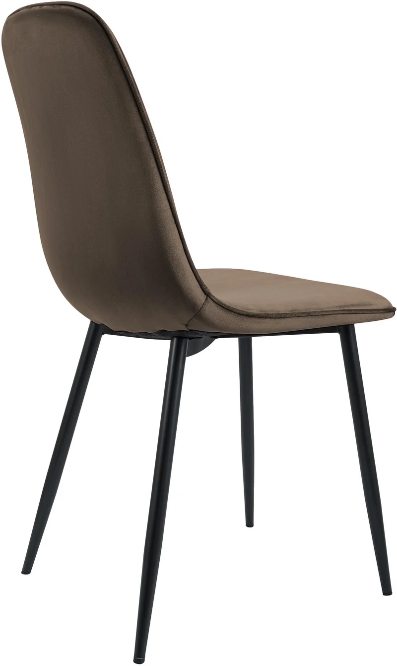 Lot de 2 chaises de salle à manger élégantes et minimalistes en velours marron cadre en métal noir 10_0007428