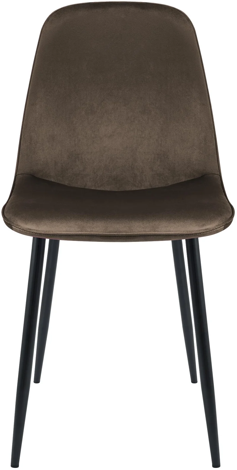 Lot de 2 chaises de salle à manger élégantes et minimalistes en velours marron cadre en métal noir 10_0007428