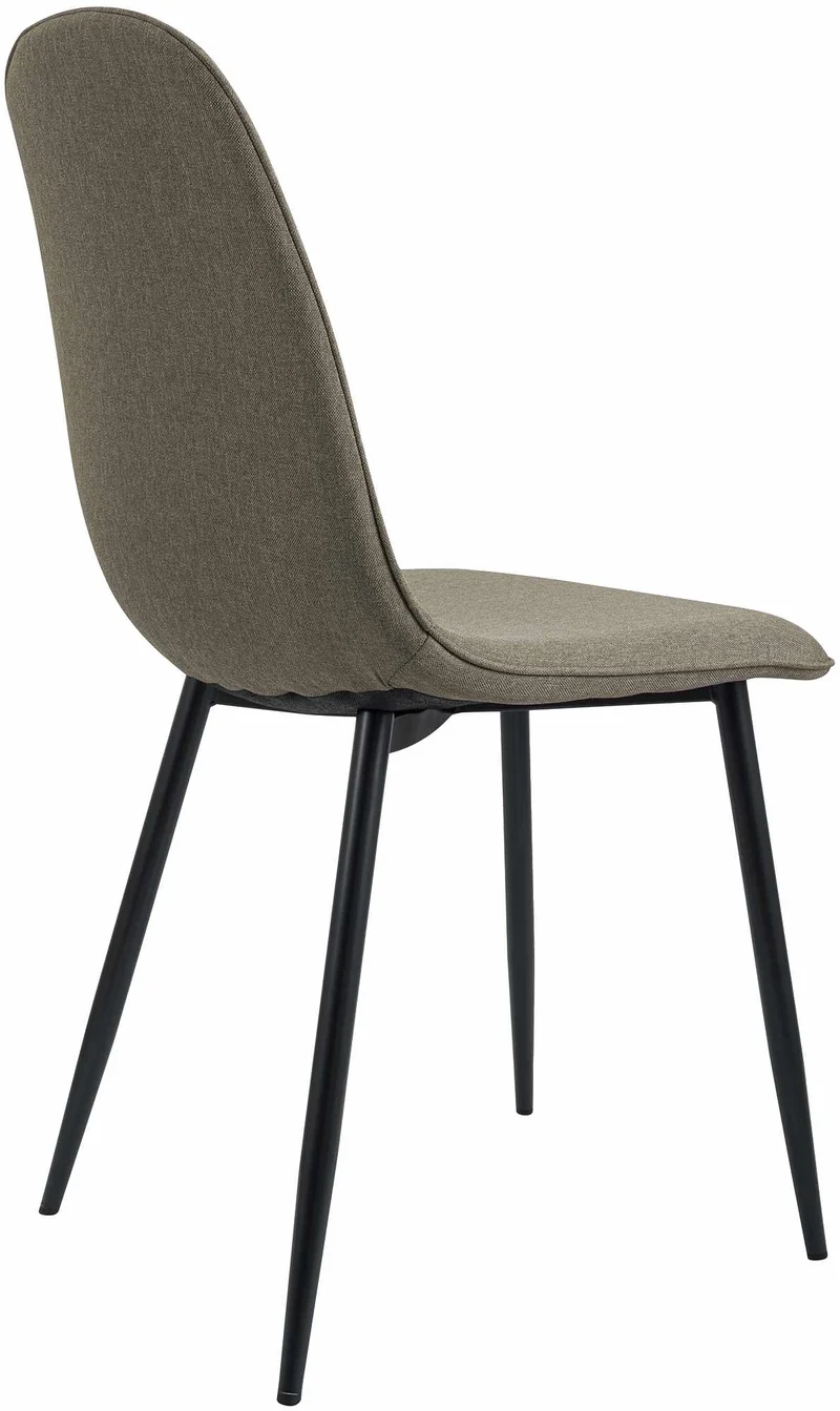 Lot de 2 chaises de salle à manger élégantes et minimalistes en velours taupe cadre en métal noir 10_0007404